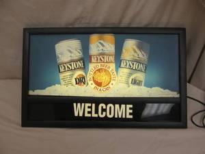lot 30 image: Keystone beer sign