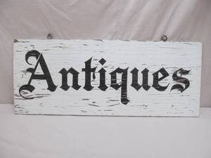 lot 31 image: Wood Antiques sign