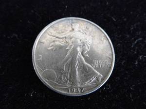 lot 27 image: 1937 Walking Liberty Half Dollar