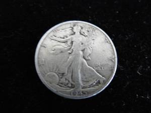 lot 41 image: 1945 Walking Liberty Half Dollar