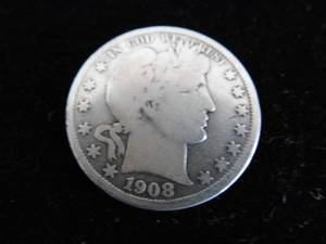 lot 52 image: 1908 Barber Half Dollar