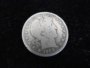 lot 61 image: 1908 Barber Half Dollar