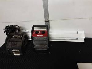 lot 6 image: Electric Base Board Heater, Patton Electric Heater, Squirrel Cage Fan