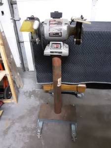 lot 16 image: Craftsman 6 Bench Grinder On Pedestal Stand.