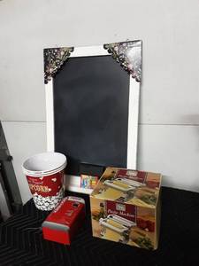 lot 37 image: Pasta Machine, Chalk board, Pop Corn Bucket