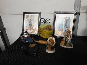lot 41 image: 2-Framed Pictures, Figurines, Other Home Decor