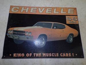 lot 35 image: Chevelle SS 454 Metal Sign