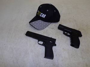 lot 28 image: 2 BB Pistols and Hat