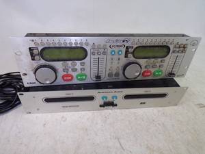 lot 67 image: American Audio Dual CD Player and  American DJ Remote Control Unit