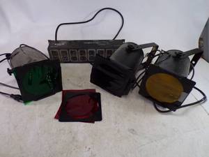 lot 69 image: 3 Solid Color Cannon Lights with Light Copilot
