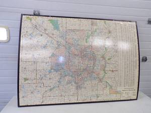 lot 93 image: Large Minneapolis St. Paul Area Map Mounted