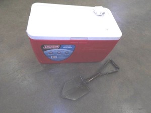 lot 97 image: Aerated Cooler and Camping Shovel