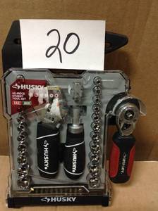Husky 14 in. and 38 in. Stubby Ratchet and Socket Set (46-Piece) in good condition