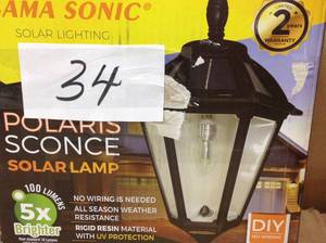 Gama Sonic Polaris Sconce 1-Light Black Outdoor Integrated LED Solar Wall Lantern Sconce with GS Solar Bulb not used
