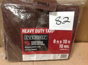 Evertbilt Heavt Duty SilverBrown Tarp 8Ft x 10Ft in good condition