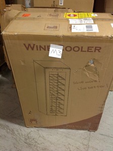 AKDY 34.75 in. 20 Bottle Freestanding Compressor Wine Cooler in Black with Touch Panel NOT USED