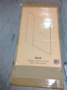 Schon Mia 40 in. x 55 in. Semi-Framed Hinge Tub and Shower Door in Chrome and Clear Glass NOT USED