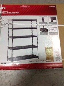 Husky 18 in. D x 48 in. W x 78 in. H 5-Shelf Steel and Resin Commercial Shelving Unit in Black not used