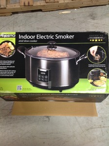 6 Qt Black Stainless Electric Indoor Smoker and Slow Cooker with Digital Controls by  Presto