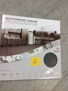 lot 2 image: Norsk Raised Diamond Pattern Set of 6 PVC Floor Tiles Multipurpose Flooring  not used