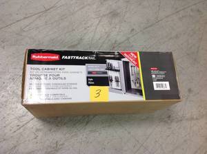 lot 3 image: FastTrack Garage 24 in. H x 24 in. W x 10-12 in. D Tool Cabinet Kit Rail Storage System  not used