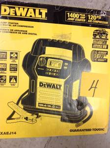 lot 4 image: DEWALT 1400 Peak Amp Jump Starter with Digital Compressor in good condition
