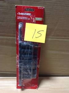 lot 15 image: Husky 12 in. Drive Hex Bit Impact Socket Set MM (7-Piece) in good condition