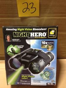 lot 23 image: Atomic Night Hero Magnifying Binoculars As Seen on TV in good condition