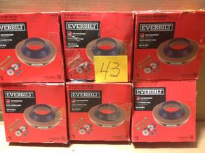 lot 43 image: Lot of 6 Everbilt Reinforced Wax Ring with Bolts # 3 not used