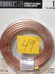 lot 49 image: Everbilt 14 in. x 15 ft. Copper Icemaker Installation Kit  in good condition