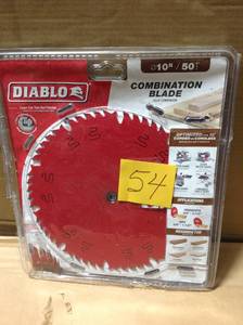 lot 54 image: Diablo 10 in. x 50-Teeth Combination Saw Blade in good condition