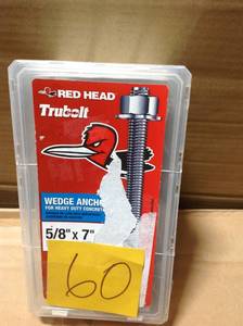 lot 60 image: Red Head 58 in. x 7 in. Steel Hex-Nut-Head Solid Concrete Wedge Anchors (10-Pack) in good condition