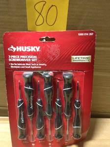 lot 80 image: Husky Precision Screwdriver Set (7-Piece) in good condition