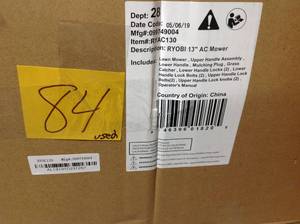 lot 84 image: 13 in. 11 Amp Corded Electric Walk Behind Push Mower USED in good condition