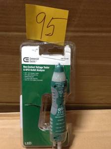 lot 95 image: Commercial Electric DualCheck 2-in-1 Tester, 50-1000V AC Non-Contact Voltage Detector and GFCI Outlet Circuit Analyzer in good condition