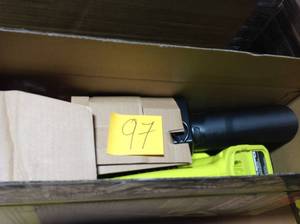 lot 97 image: Ryobi ONE 90 MPH 200 CFM 18-Volt Lithium-Ion Cordless Leaf BlowerSweeper - 2.0 Ah Battery and Charger Included in good condition