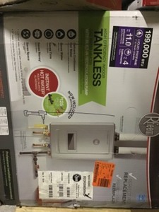 lot 107 image: Rheem Performance Platinum 11 GPM Liquid Propane High Efficiency Indoor Recirculating Tankless Water Heater retails $1400