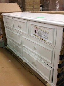 lot P13 image: Jenna 7-Drawer White Dresser IN GOOD CONDITIONS