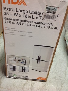 lot P4 image: HDX 35 in. W 4 Shelf Plastic Multi-Purpose Cabinet in Gray in good conditions