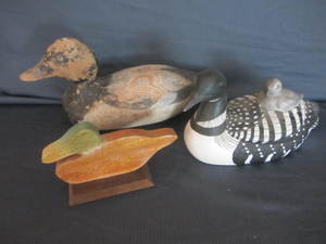 Wooden Decoy, Ceramic Loon