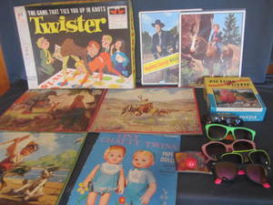 Twister, Puzzles, Jacks, Sunglasses