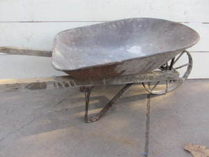 Vintage Steel Wheel Wheelbarrow