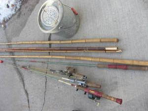 Fishing Rods & Minnow Bucket
