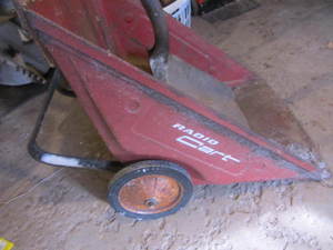 Metal Garden Cart, Primitive Shovel