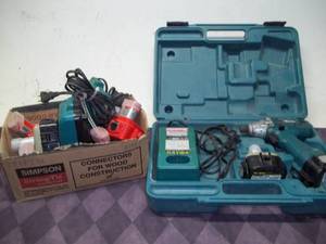 lot 42 image: Cordless Driver and Assorted Batteries