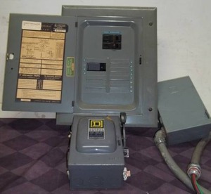lot 129 image: 50 Amp Service Box and More