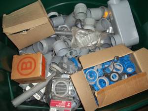 lot 157 image: Plastic Electrical Conduit Fittings and More
