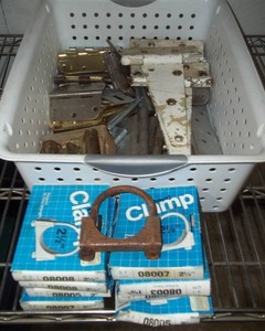 lot 172 image: Hinges and Muffler Clamps