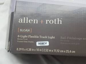 lot 13 image: allen  roth Sloan 6-Light 96-in Bronze Dimmable LED Flexible Track Light with Frosted white Glass