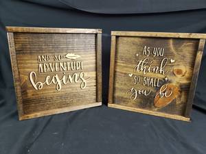 lot 59 image: Decorative Wood Crafts Inspirational Sign